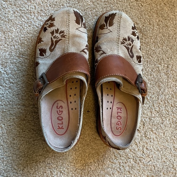 Klogs Austin Suede Tapestry Clog Mule 7.5 Western Floral Leather Slip-On Comfort - Picture 6 of 13